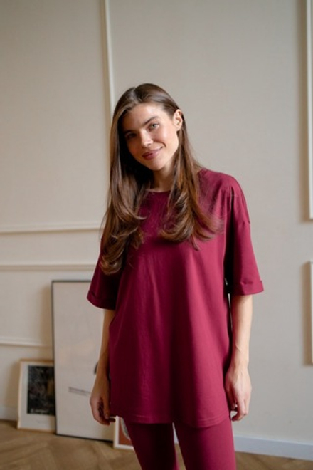 Футболка свободная, Винный