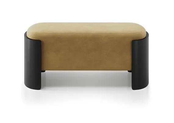 Банкетка Lagom 100 см (янтарный FiberGuard, черный)