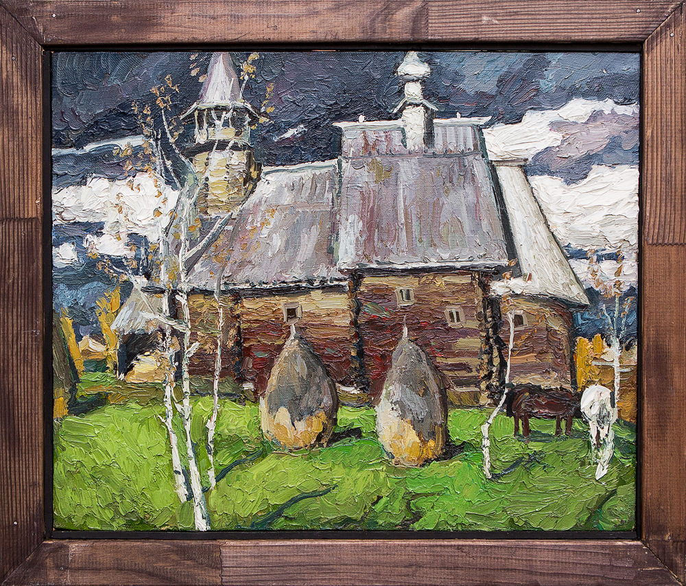 Картина маслом "Церковь Успения из села Фоминское" Бойцов