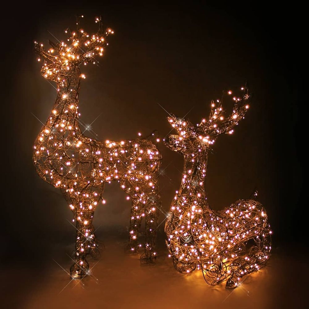 Световая фигура "олень ажурный" каркас золотого цвета