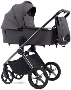 Детская коляска Peppy Monaco 3 в 1 с автокреслом Verona Black Antrazit (графитовый), рама серая