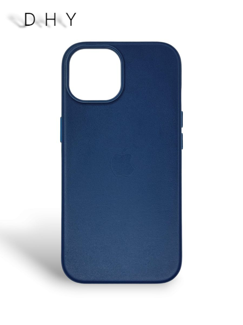 Кожаный чехол Leather Case iPhone 15 Plus, Ink Темно-синий