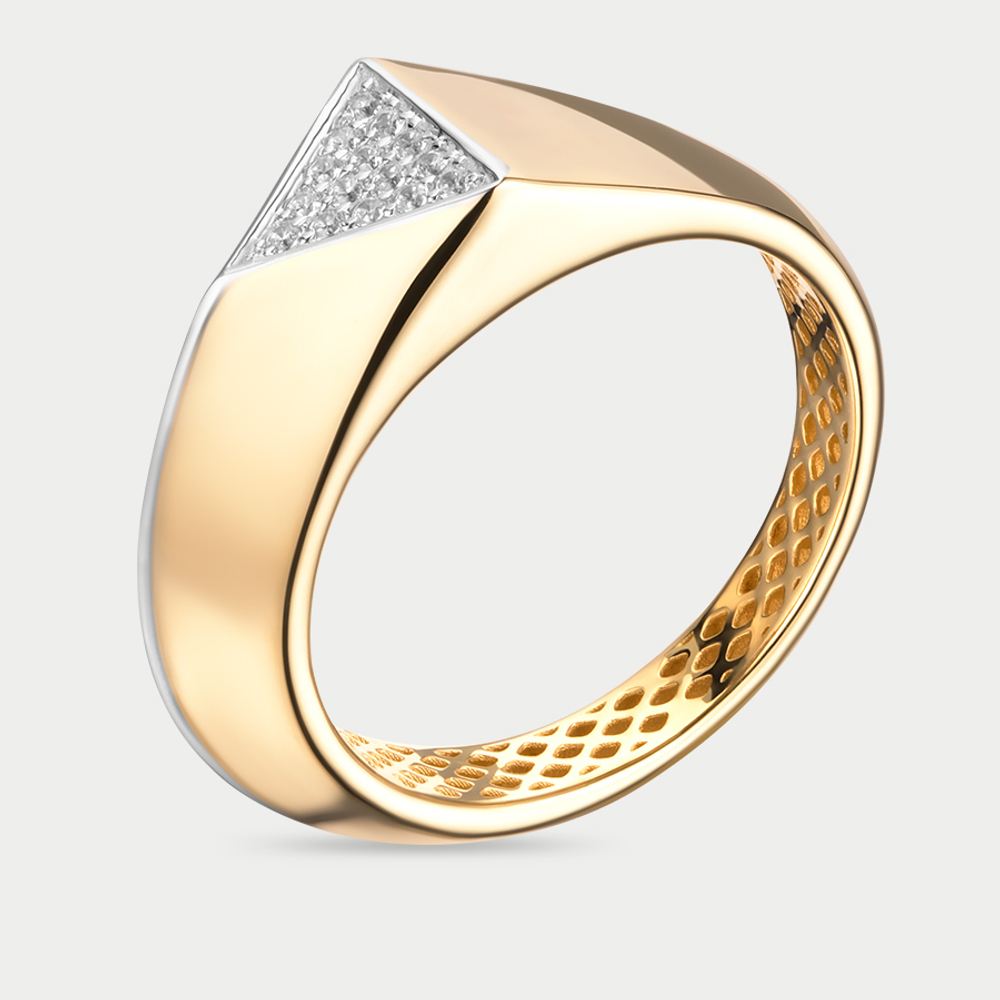 Кольцо женское из комбинированного золота 585 пробы с фианитами (арт. дф110980рл)