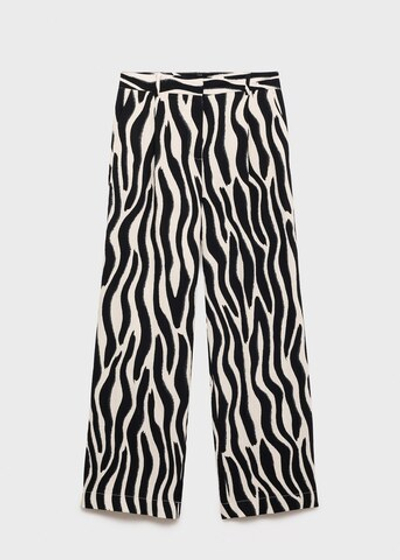 Прямые брюки с принтом зебра