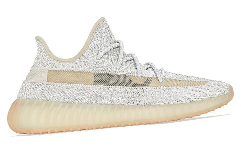 Adidas originals Yeezy Boost 350 V2 Gypsophila "Lundmark" upper reflective version of low-cut life casual shoes for men and women the same style Sesame America limited