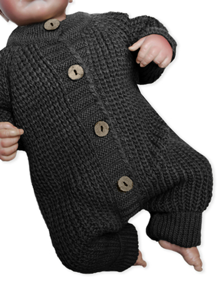 Комбинезон вязаный на пуговицах Графит RinaAmari