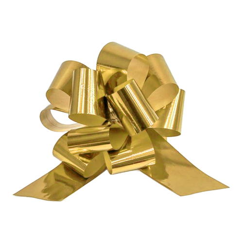 Бант 5 х 5 см. Металлик Для Упаковки Подарка (Золотой)