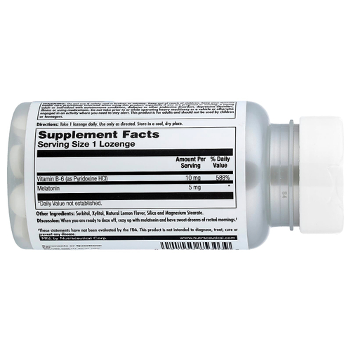 KAL, мелатонин, со вкусом лимона, 5 мг, 30 пастилок