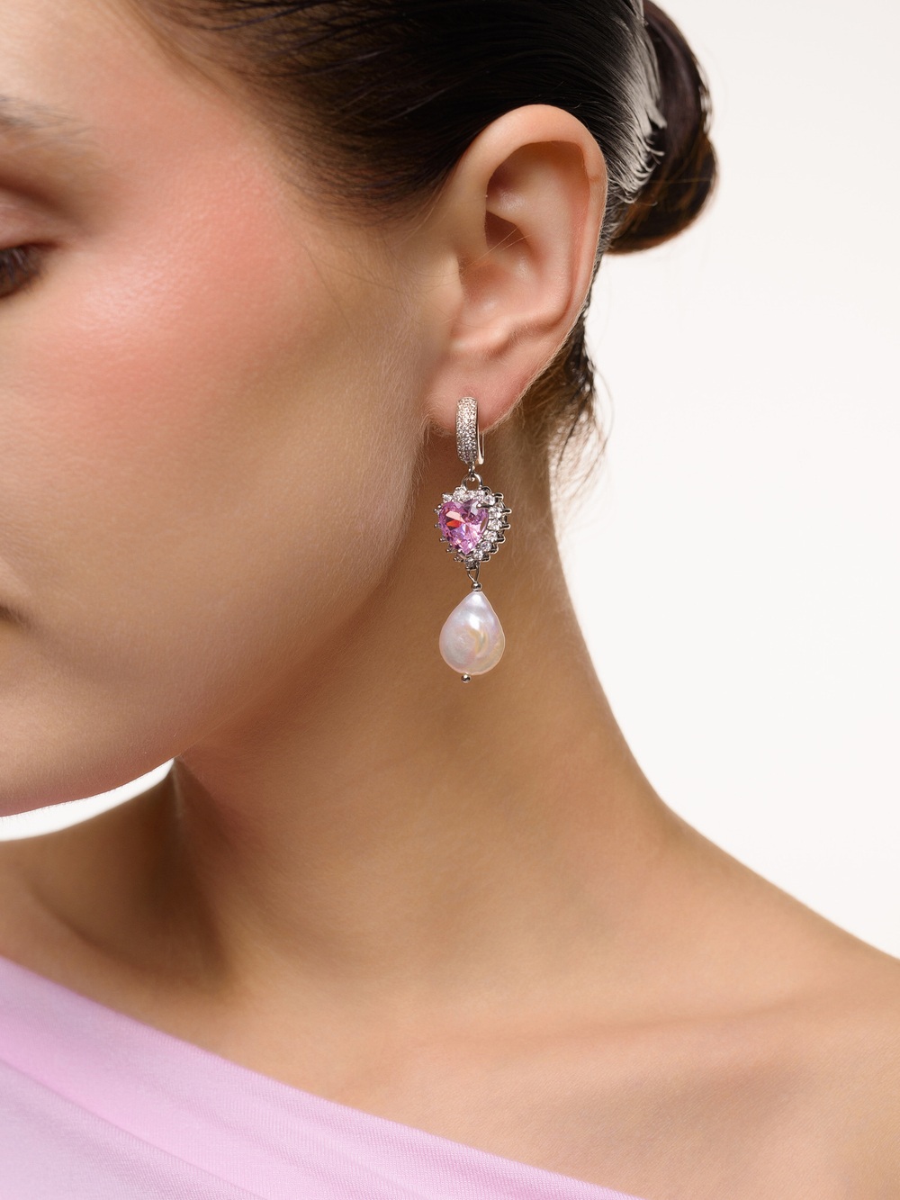 Серьги "NEW Posh" из жемчуга с цирконами