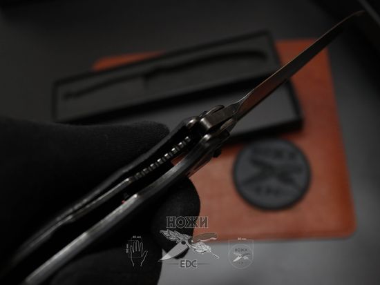 Складной нож тактический НОКС "Офицерский-2М" Black 320-589404 c клинком из стали AUS-8, рукоять G10