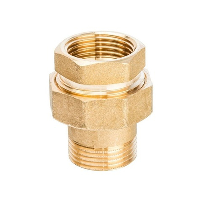 Соединение быстроразъемое (американка) STOUT - 1" (ВР/НР, латунь без покрытия, плоское уплотнение)