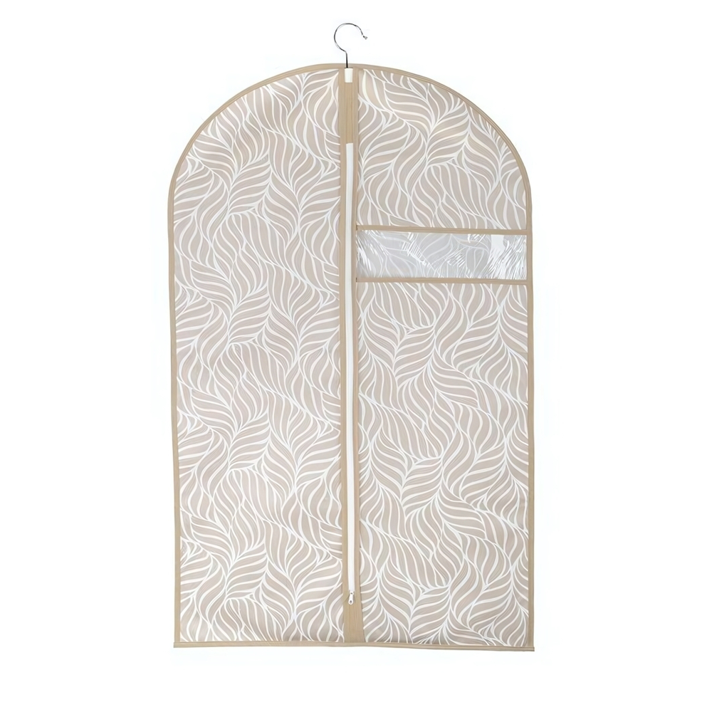 Чехол для одежды "Листья", Д1000 Ш600, бежевый