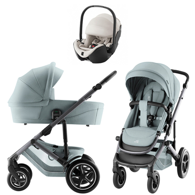 Коляска 3 в 1 Britax Roemer Smile 5Z Style и автокресло Baby-Safe PRO LUX Soft Taupe Harbor Blue
