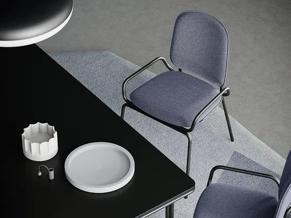 Стул Ror, Double Frame, серая рогожка