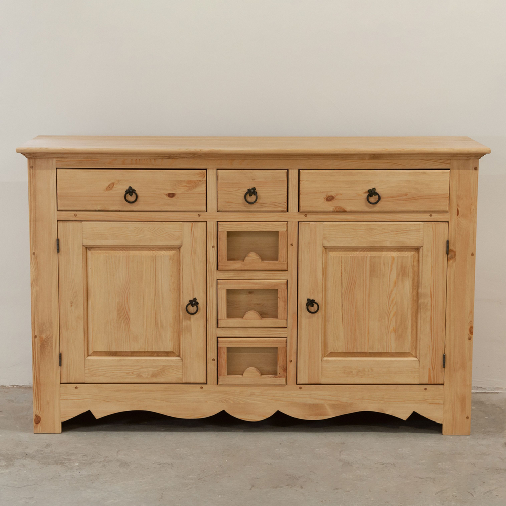 Тумба кухонная Прованс 2 двери 6 ящиков из массива сосны (нижняя часть буфета)