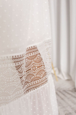 Летнее платье с вставками из кружева (Размер: S) (Цвет: белый)