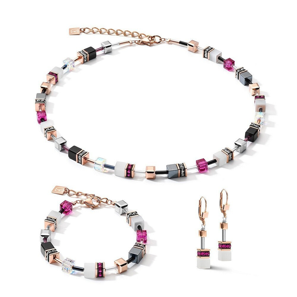 Браслет Coeur de Lion White&Pink Rose Gold 4013/30-0400 цвет розовый, золотой, белый, серый