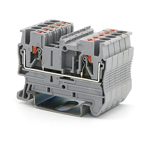 Клемма проходная 2.5 кв.мм зажим push-in 2 точки подключения серая DKC VPR-2.5-GY