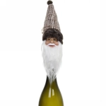 Украшение на бутылку «Дед Мороз в сером колпаке» 25 см, нарядный колпачок