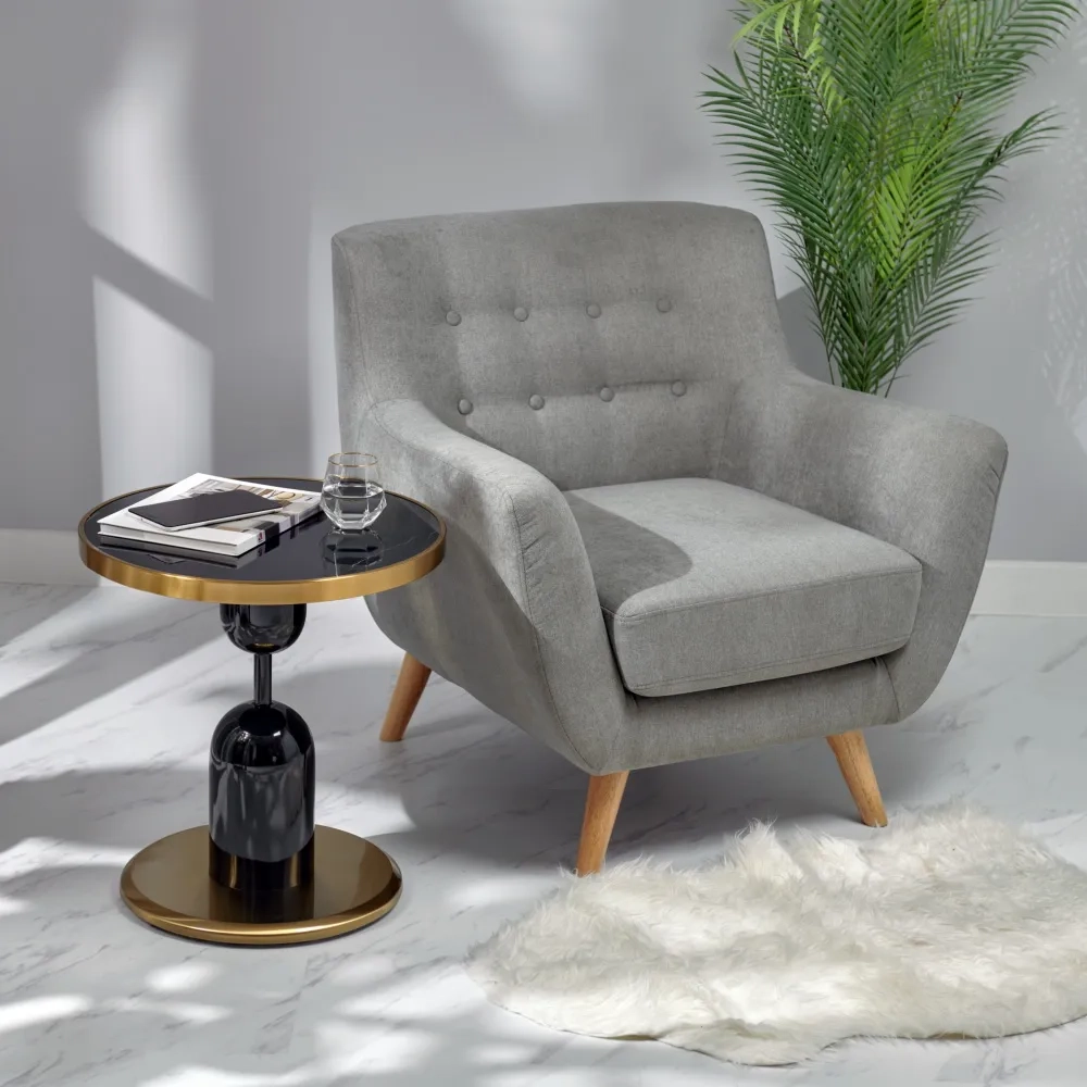 Кофейный столик Gloria диам.50см x 54см, чёрный, металл