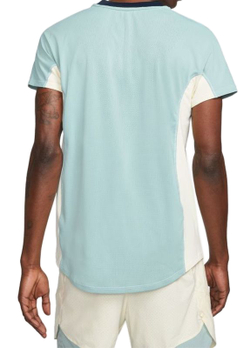 Мужское теннисное поло Nike Court Dri-Fit Slam Tennis Polo M - coconut milk/ocean blue/obsidian/black