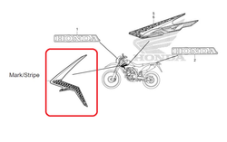 86192-KZZ-900ZC. STRIPE, L. FR. SHROUD *TYPE2* (TYPE2 )