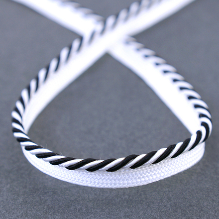 Кант декоративный, 3,5 мм, цвет бело-черный