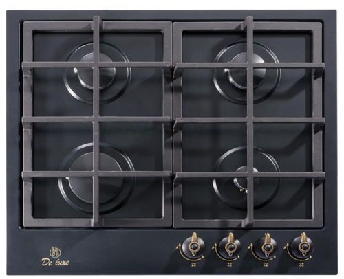 Поверхность варочная  ДеЛюкс TG4_750231F-079 (черная эмаль,ручки латунь, газ/к,  60*51) Россия