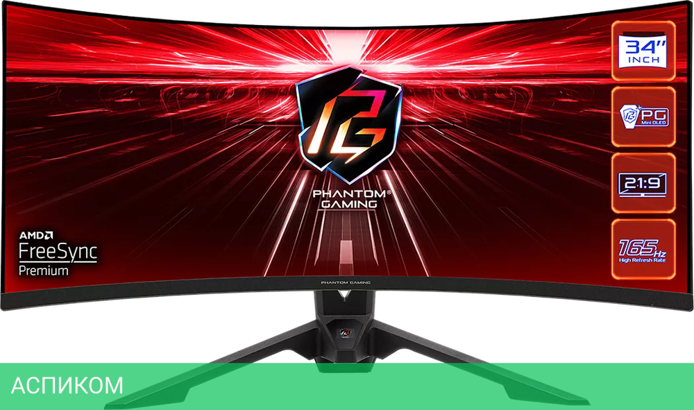 Монитор ASRock Phantom Gaming PG34WQ15R3A