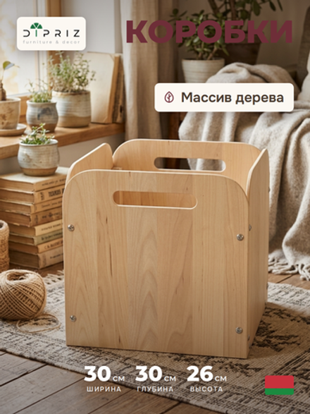 Органайзер, 30х30х26, Тадео, для хранения вещей, короб, контейнер, деревянный, Dipriz
