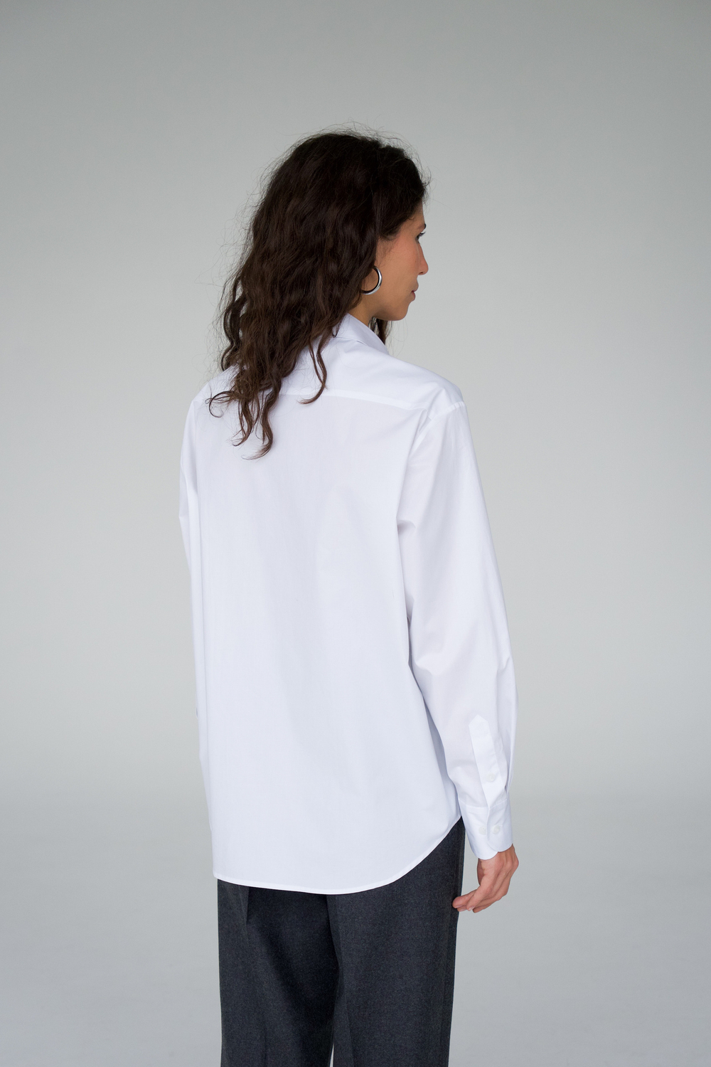 Рубашка с кокеткой из хлопка 100%. Цвет белый. №27 Тестовая модель.