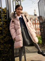 Пальто стеганое утепленное с капюшоном для девочки Next Q81-857, Розовый