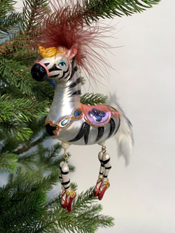 Елочная игрушка 5х1.5х6см House of Seasons Цирковая зебра