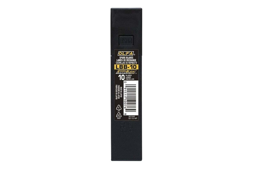 Сегментированные лезвия OLFA Excel black 18 мм, 10 шт, в боксе OL-LBB-10