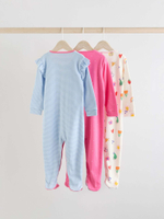 Комбинезон / Cлип для малышей Next E18-354, 3 шт., Голубой, Розовый, Молочный