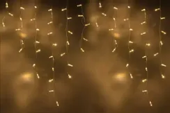 Светодиодная бахрома 144 теплых белых LED ламп, 3*0.9 м., 220В, статика, прозрачный провод ПВХ, Teamprof (TPF-i3*0.9-CT/WW)