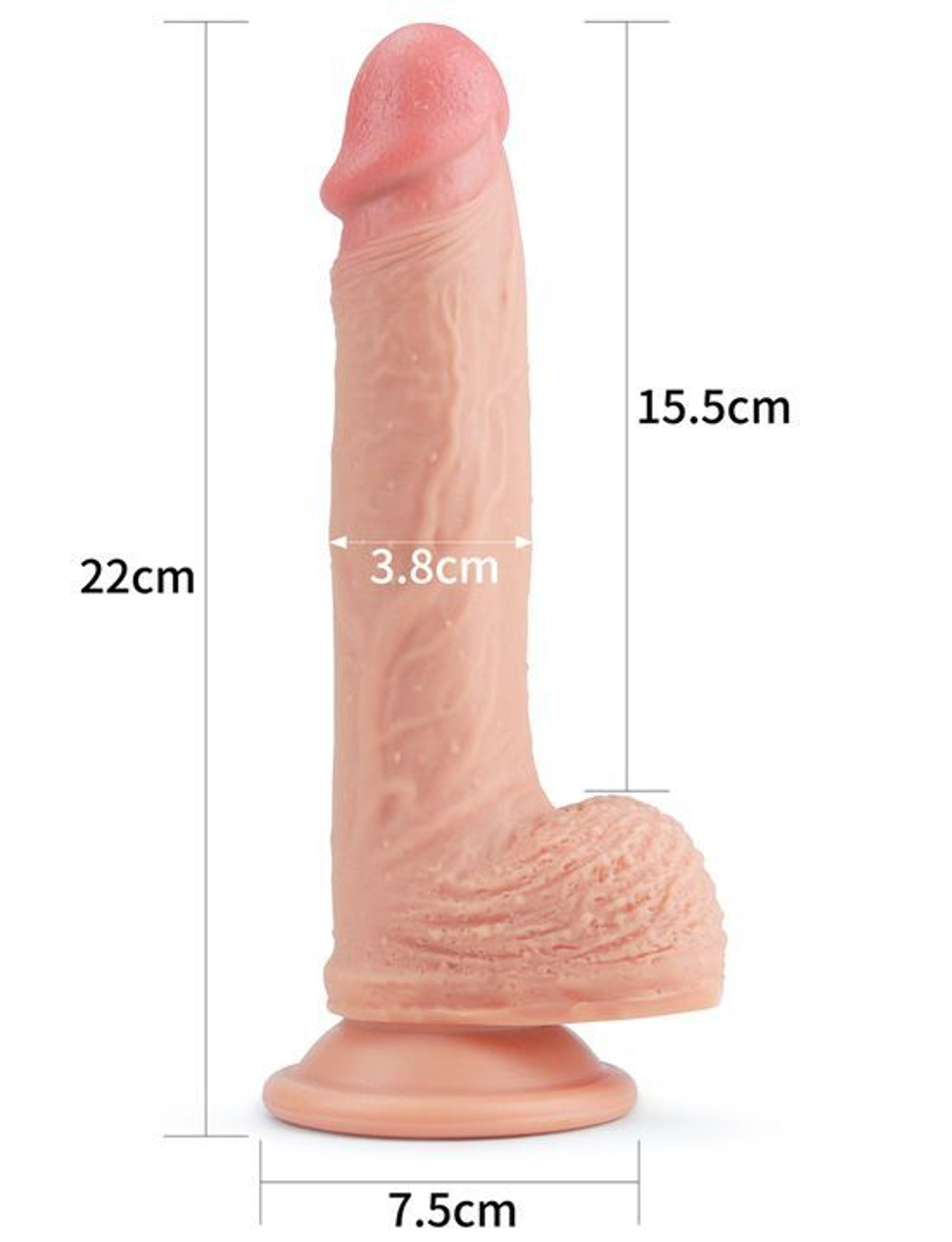 Телесный фаллоимитатор 8.5 Dual-Layered Silicone Nature Cock - 22 см.