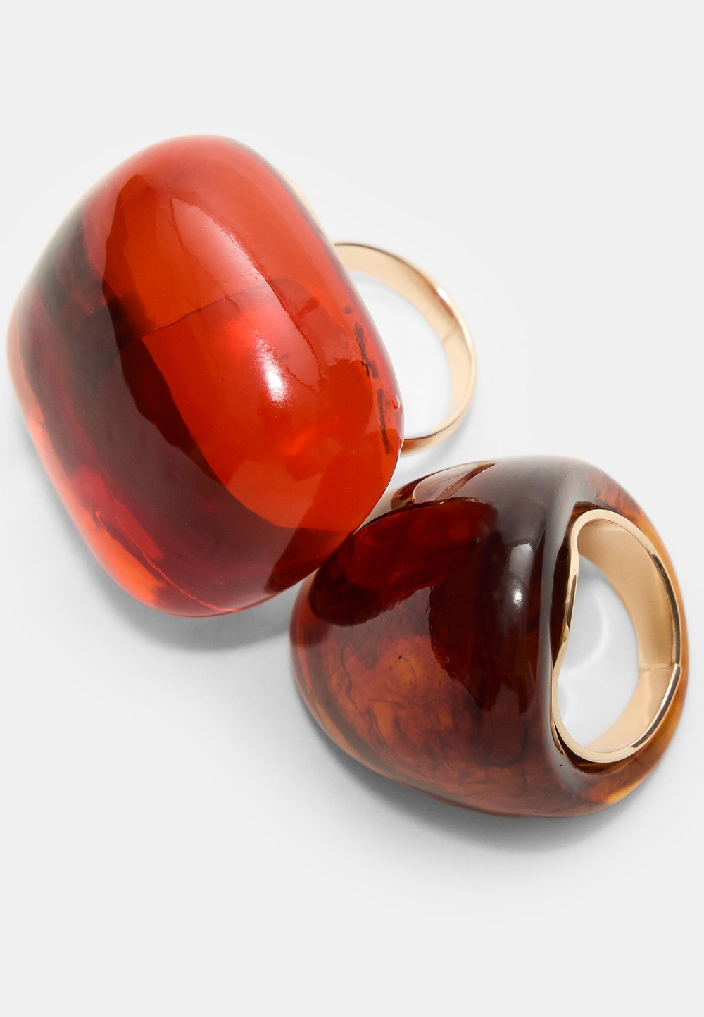 STRADIVARIUS Набор из 2 макси-колец, бургунди