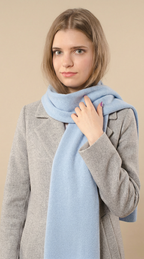 Пуховый шарф Ш402-04 голубой