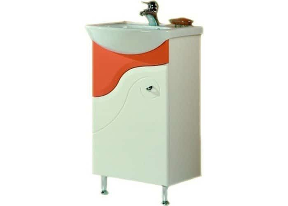 Тумба под раковину, КОЛИБРИ, 45, левая, рыже-белый