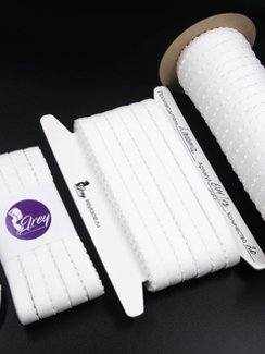 001 641/12 ОПТ Резинка отделочная Lauma Fabrics, 12 мм, белый 001