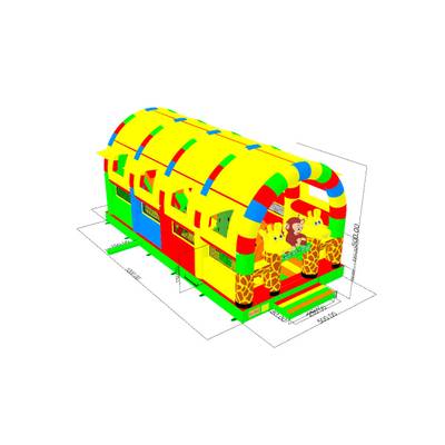 Коммерческий надувной батут «Страна Сафария 2» с крышей, 10x5x5 м.