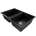 Мойка ML-GM23 КОМФОРТ двухчашевая, черная (308), 770*500*190мм