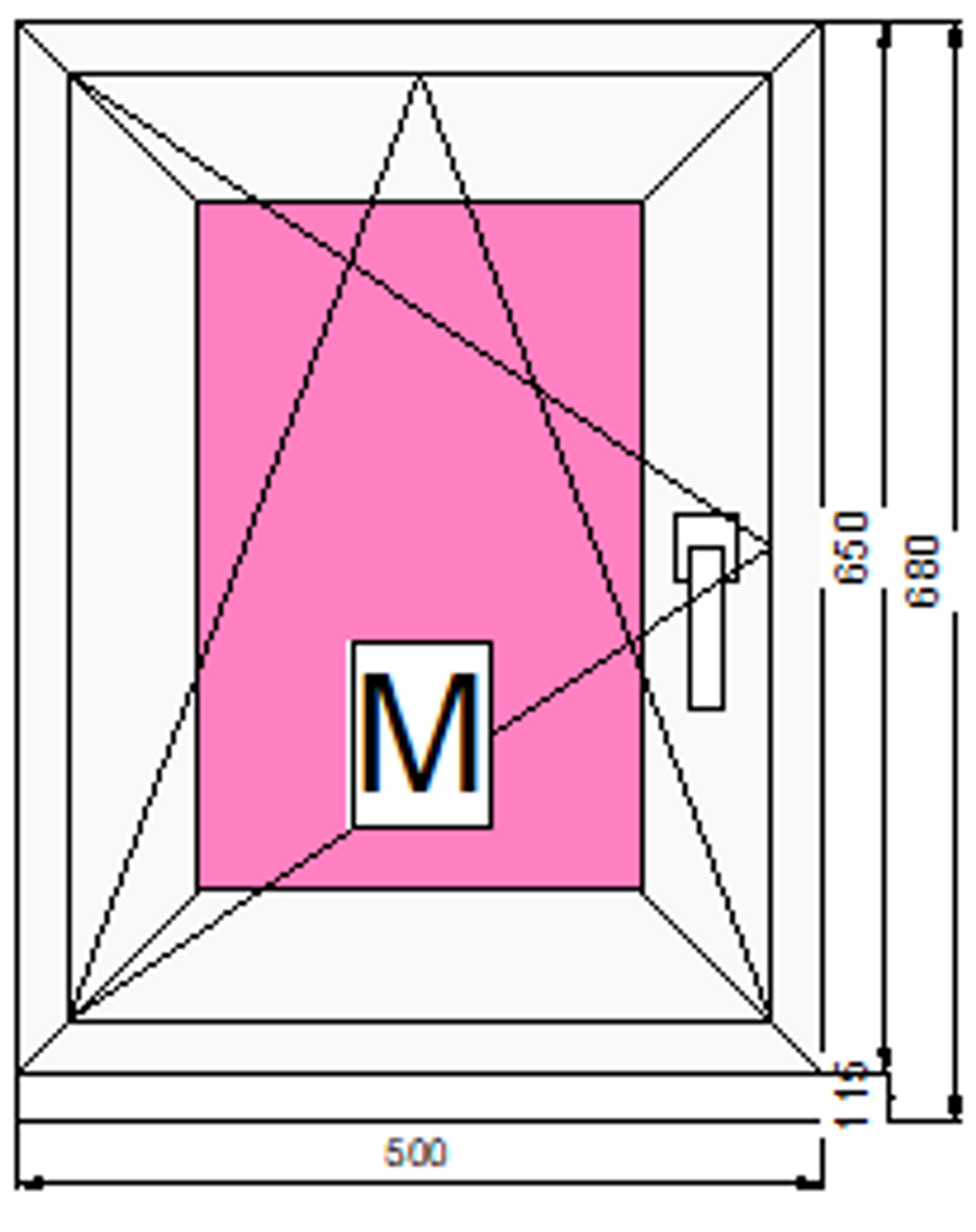 Пластиковое окно 650 х 500 ТермА Эко + Москитная сетка
