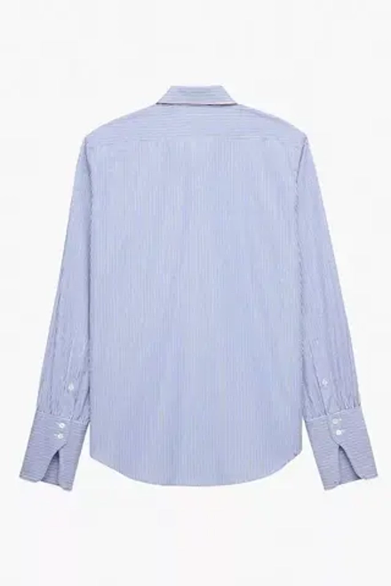 ZARA X STEFANO PILATI  РУБАШКА В ПОЛОСКУ, СИНИЙ