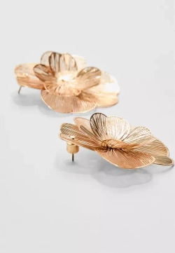 STRADIVARIUS Серьги в виде цветов, золотой