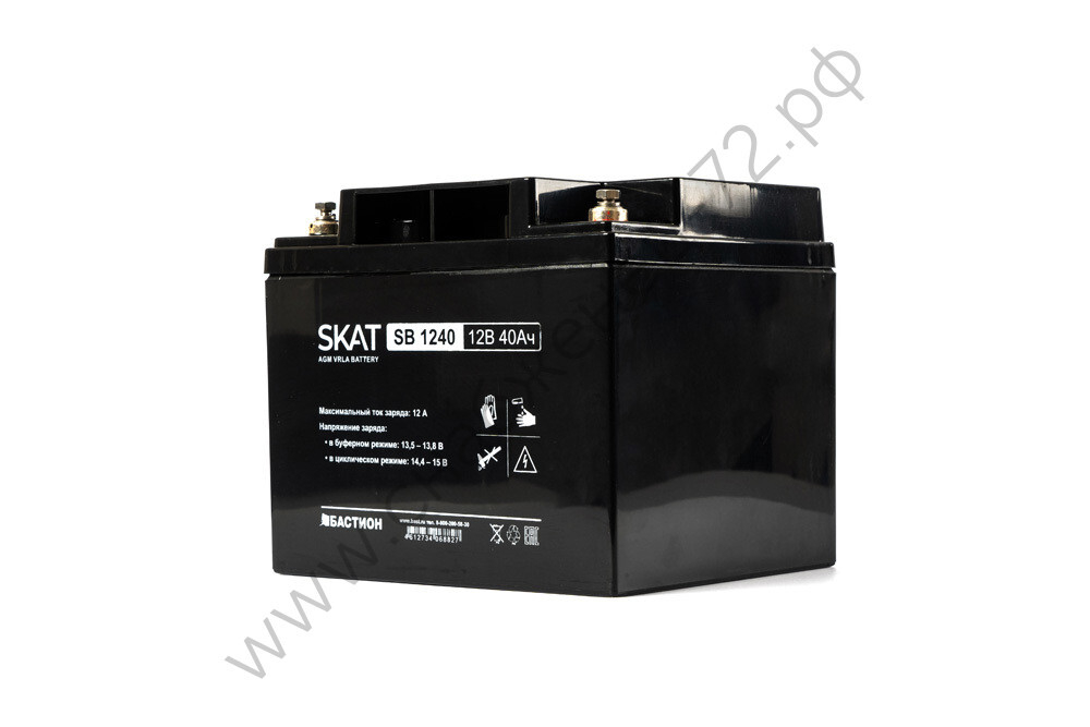 SKAT SB 1240 АКБ свинцово-кислотная тип AGM 12V 40Ач Iзар.12А, клеммы под болт М6