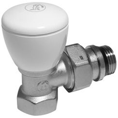 Клапан ручной Giacomini R5TG для радиатора 3/8 ВН, угловой, Kvs-1.58м3/ч