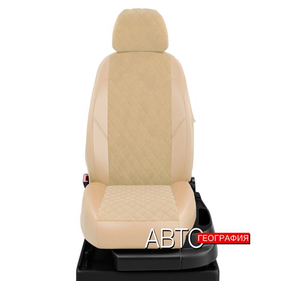 Чехлы на сиденья Citroen C-Crosser (2007-2013) из алькантары "Ромб"