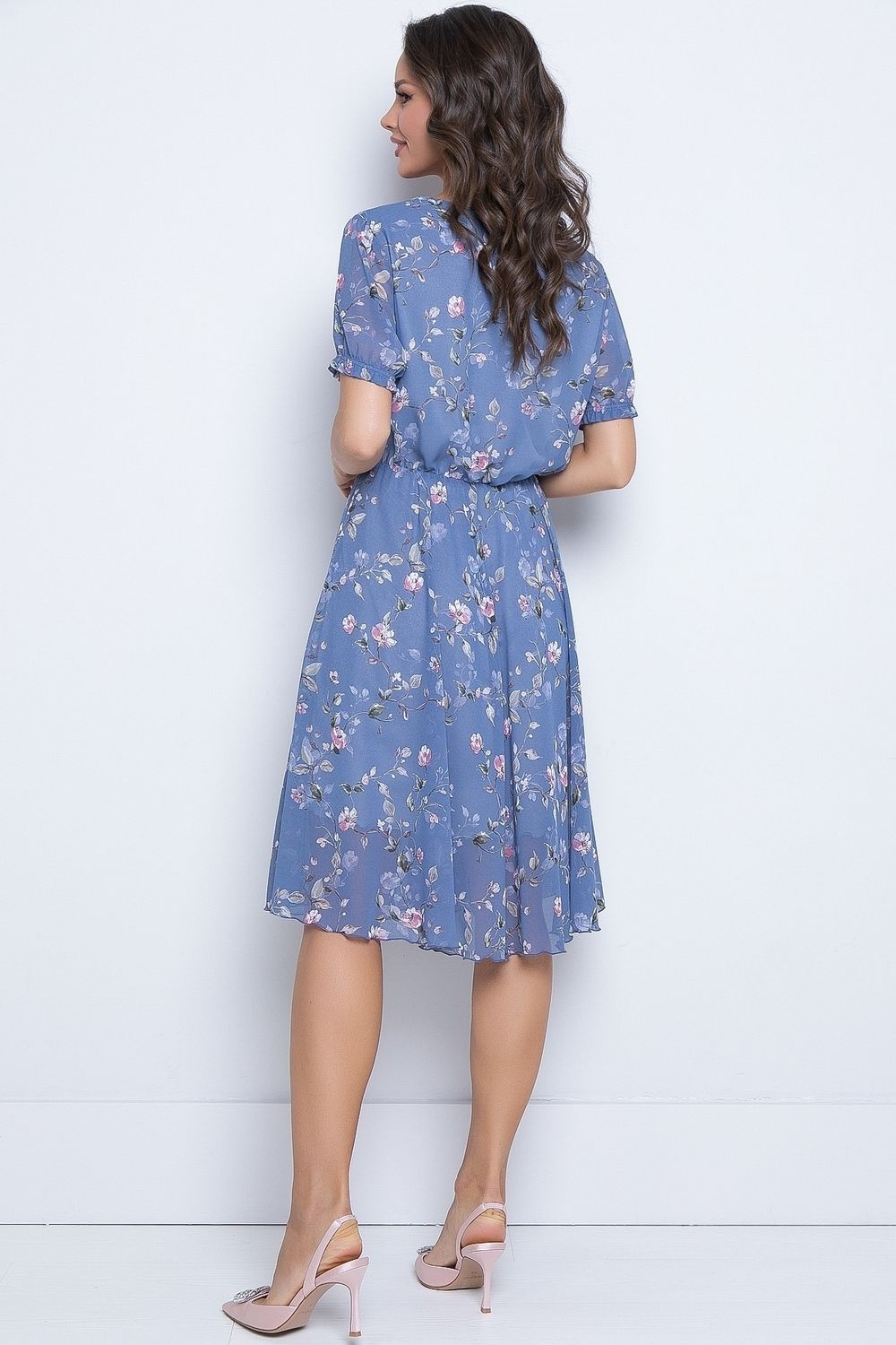 Платье Стильный шифон (блу) Diolche (Акция)